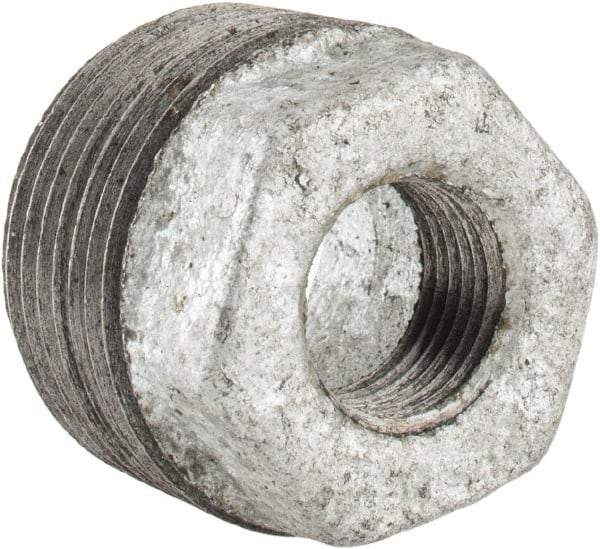 B&K Mueller - Class 150, 1 x 3/8" Galvanized Pipe Hex Bushing - Threaded, Malleable Iron - USA Tool & Supply