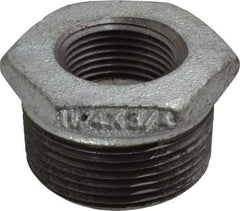 B&K Mueller - Class 150, 1-1/4 x 3/4" Galvanized Pipe Hex Bushing - Threaded, Malleable Iron - USA Tool & Supply