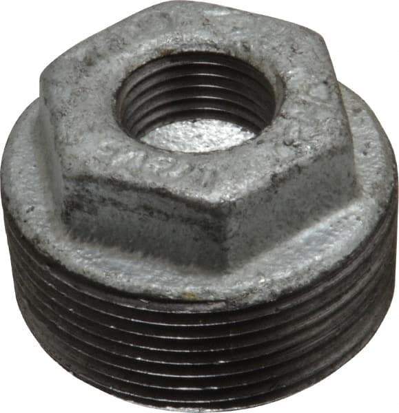 B&K Mueller - Class 150, 1-1/2 x 1/2" Galvanized Pipe Hex Bushing - Threaded, Malleable Iron - USA Tool & Supply