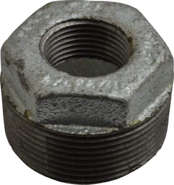 B&K Mueller - Class 150, 1-1/2 x 3/4" Galvanized Pipe Hex Bushing - Threaded, Malleable Iron - USA Tool & Supply