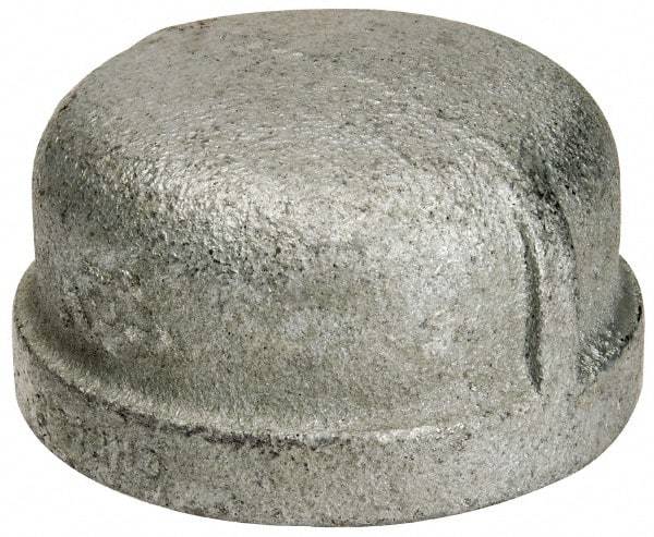 B&K Mueller - Class 150, 1-1/2" Galvanized Pipe End Cap - Threaded, Malleable Iron - USA Tool & Supply