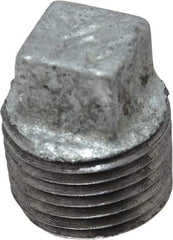 B&K Mueller - Class 150, 1/2" Galvanized Pipe Square Plug - Threaded, Malleable Iron - USA Tool & Supply