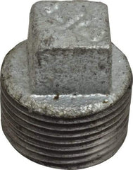 B&K Mueller - Class 150, 3/4" Galvanized Pipe Square Plug - Threaded, Malleable Iron - USA Tool & Supply