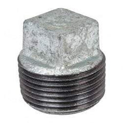 B&K Mueller - Class 150, 1" Galvanized Pipe Square Plug - Threaded, Malleable Iron - USA Tool & Supply