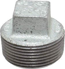 B&K Mueller - Class 150, 1-1/4" Galvanized Pipe Square Plug - Threaded, Malleable Iron - USA Tool & Supply