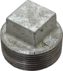 B&K Mueller - Class 150, 1-1/2" Galvanized Pipe Square Plug - Threaded, Malleable Iron - USA Tool & Supply