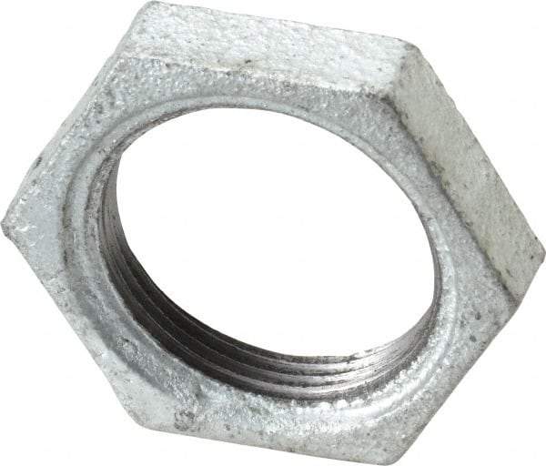 B&K Mueller - Class 150, 1-1/4" Galvanized Pipe Hex Locknut - Threaded, Malleable Iron - USA Tool & Supply