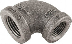 B&K Mueller - Size 1/2 x 3/8", Class 150, Malleable Iron Black Pipe 90° Reducing Elbow - 150 psi, Threaded End Connection - USA Tool & Supply