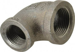B&K Mueller - Size 1 x 3/4", Class 150, Malleable Iron Black Pipe 90° Reducing Elbow - 150 psi, Threaded End Connection - USA Tool & Supply