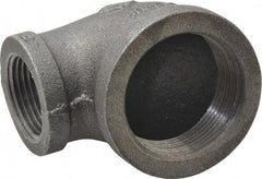 B&K Mueller - Size 1-1/2 x 1", Class 150, Malleable Iron Black Pipe 90° Reducing Elbow - 150 psi, Threaded End Connection - USA Tool & Supply