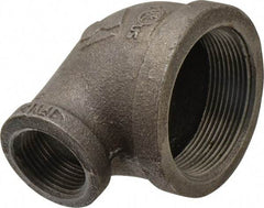 B&K Mueller - Size 2 x 1", Class 150, Malleable Iron Black Pipe 90° Reducing Elbow - 150 psi, Threaded End Connection - USA Tool & Supply