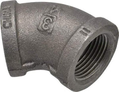 B&K Mueller - Size 3/4", Class 150, Malleable Iron Black Pipe 45° Elbow - 150 psi, Threaded End Connection - USA Tool & Supply