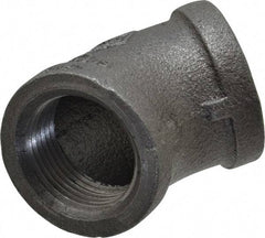 B&K Mueller - Size 1", Class 150, Malleable Iron Black Pipe 45° Elbow - 150 psi, Threaded End Connection - USA Tool & Supply