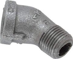 B&K Mueller - Size 1/2", Class 150, Malleable Iron Black Pipe 45° Street Elbow - 150 psi, Threaded End Connection - USA Tool & Supply
