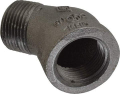 B&K Mueller - Size 3/4", Class 150, Malleable Iron Black Pipe 45° Street Elbow - 150 psi, Threaded End Connection - USA Tool & Supply