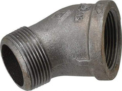 B&K Mueller - Size 1-1/4", Class 150, Malleable Iron Black Pipe 45° Street Elbow - 150 psi, Threaded End Connection - USA Tool & Supply