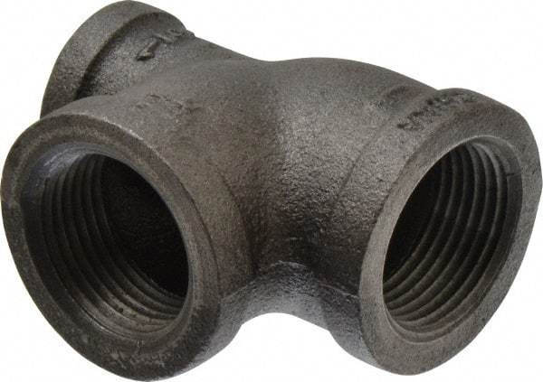 B&K Mueller - Size 1 x 1/2 x 1", Class 150, Malleable Iron Black Pipe Reducing Tee - 150 psi, Threaded End Connection - USA Tool & Supply