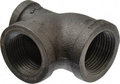 B&K Mueller - Size 1 x 1/2 x 1", Class 150, Malleable Iron Black Pipe Reducing Tee - 150 psi, Threaded End Connection - USA Tool & Supply