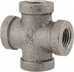 B&K Mueller - Size 1/4", Class 150, Malleable Iron Black Pipe Cross - 150 psi, Threaded End Connection - USA Tool & Supply