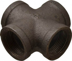 B&K Mueller - Size 1-1/4", Class 150, Malleable Iron Black Pipe Cross - 150 psi, Threaded End Connection - USA Tool & Supply