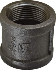 B&K Mueller - Size 1-1/4", Class 150, Malleable Iron Black Pipe Coupling - 150 psi, Threaded End Connection - USA Tool & Supply