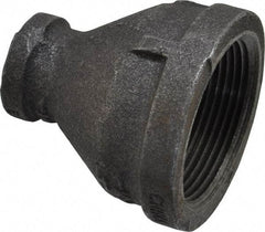 B&K Mueller - Size 1-1/2 x 1/2", Class 150, Malleable Iron Black Pipe Reducing Coupling - 150 psi, Threaded End Connection - USA Tool & Supply