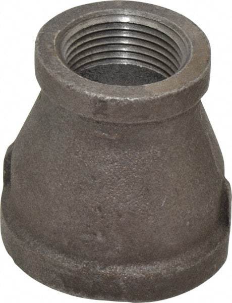 B&K Mueller - Size 1-1/2 x 1", Class 150, Malleable Iron Black Pipe Reducing Coupling - 150 psi, Threaded End Connection - USA Tool & Supply