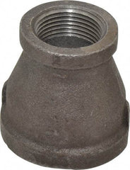 B&K Mueller - Size 1-1/2 x 1", Class 150, Malleable Iron Black Pipe Reducing Coupling - 150 psi, Threaded End Connection - USA Tool & Supply