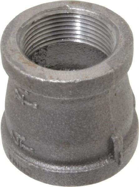 B&K Mueller - Size 1-1/2 x 1-1/4", Class 150, Malleable Iron Black Pipe Reducing Coupling - 150 psi, Threaded End Connection - USA Tool & Supply
