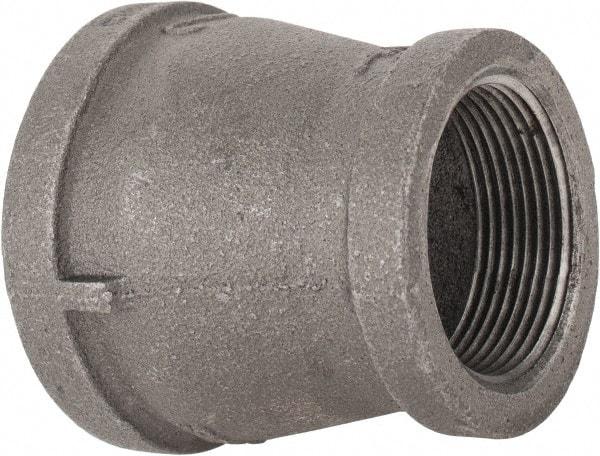 B&K Mueller - Size 2 x 1-1/2", Class 150, Malleable Iron Black Pipe Reducing Coupling - 150 psi, Threaded End Connection - USA Tool & Supply
