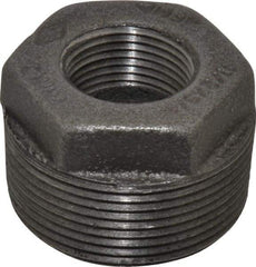 B&K Mueller - Size 1-1/2 x 3/4", Class 150, Malleable Iron Black Pipe Hex Bushing - 150 psi, Threaded End Connection - USA Tool & Supply