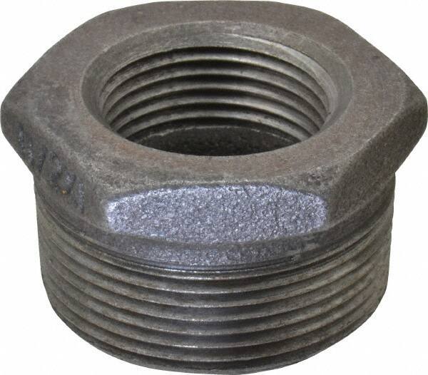 B&K Mueller - Size 1-1/2 x 1", Class 150, Malleable Iron Black Pipe Hex Bushing - 150 psi, Threaded End Connection - USA Tool & Supply