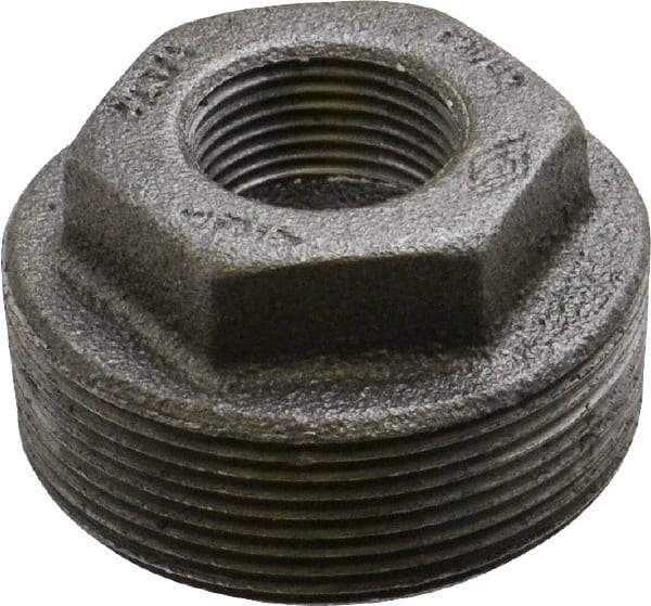 B&K Mueller - Size 2 x 3/4", Class 150, Malleable Iron Black Pipe Hex Bushing - 150 psi, Threaded End Connection - USA Tool & Supply