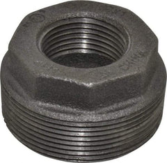 B&K Mueller - Size 2 x 1", Class 150, Malleable Iron Black Pipe Hex Bushing - 150 psi, Threaded End Connection - USA Tool & Supply