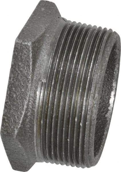 B&K Mueller - Size 2 x 1-1/4", Class 150, Malleable Iron Black Pipe Hex Bushing - 150 psi, Threaded End Connection - USA Tool & Supply