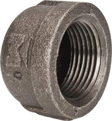 B&K Mueller - Size 1", Class 150, Malleable Iron Black Pipe End Cap - 150 psi, Threaded End Connection - USA Tool & Supply