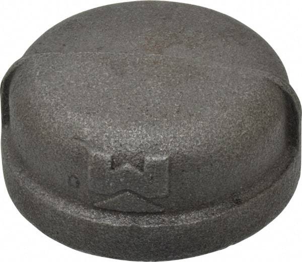 B&K Mueller - Size 2", Class 150, Malleable Iron Black Pipe End Cap - 150 psi, Threaded End Connection - USA Tool & Supply