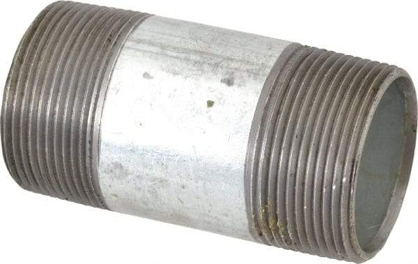 B&K Mueller - Schedule 40, 1-1/2 x 3-1/2" Galvanized Pipe Nipple - Threaded Steel - USA Tool & Supply