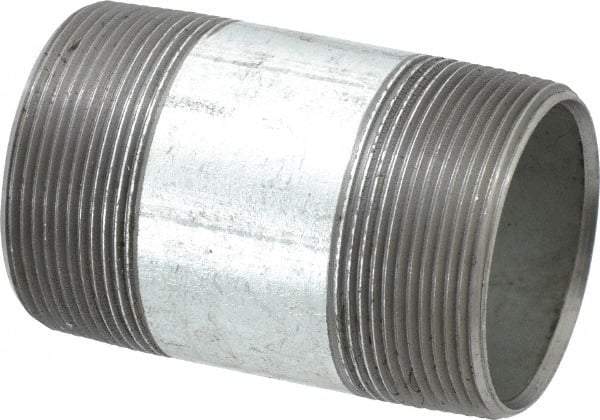 B&K Mueller - Schedule 40, 2 x 3-1/2" Galvanized Pipe Nipple - Threaded Steel - USA Tool & Supply