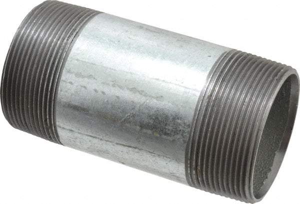 B&K Mueller - Schedule 40, 2 x 4-1/2" Galvanized Pipe Nipple - Threaded Steel - USA Tool & Supply