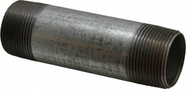 B&K Mueller - Schedule 40, 1-1/4 x 5" Galvanized Pipe Nipple - Threaded Steel - USA Tool & Supply