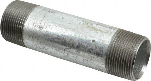B&K Mueller - Schedule 40, 1-1/4 x 5-1/2" Galvanized Pipe Nipple - Threaded Steel - USA Tool & Supply
