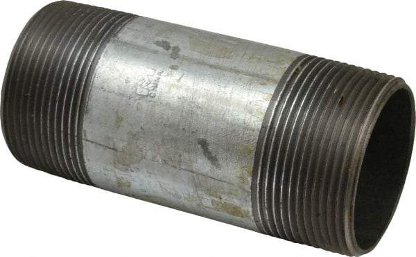 B&K Mueller - Schedule 40, 2-1/2 x 6" Galvanized Pipe Nipple - Threaded Steel - USA Tool & Supply