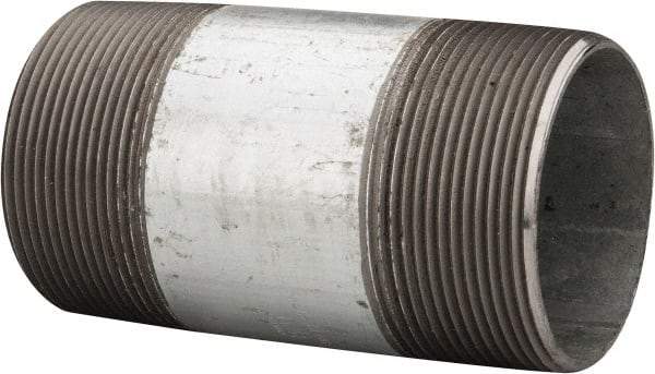 B&K Mueller - Schedule 40, 3 x 6" Galvanized Pipe Nipple - Threaded Steel - USA Tool & Supply