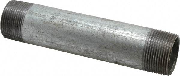 B&K Mueller - Schedule 40, 1-1/4 x 7" Galvanized Pipe Nipple - Threaded Steel - USA Tool & Supply