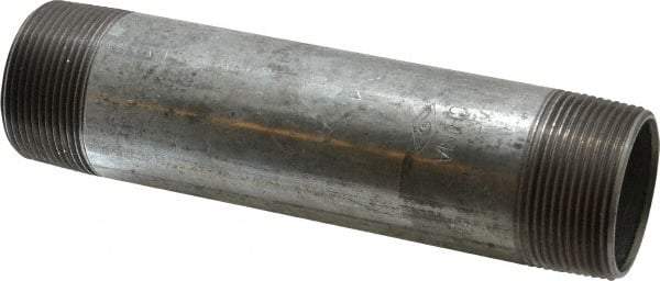 B&K Mueller - Schedule 40, 1-1/2 x 7" Galvanized Pipe Nipple - Threaded Steel - USA Tool & Supply
