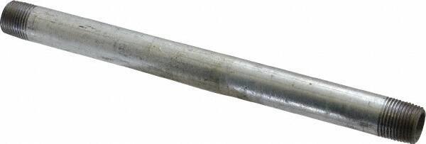 B&K Mueller - Schedule 40, 3/8 x 8" Galvanized Pipe Nipple - Threaded Steel - USA Tool & Supply