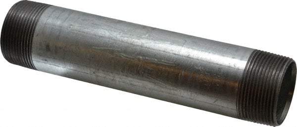 B&K Mueller - Schedule 40, 1-1/2 x 8" Galvanized Pipe Nipple - Threaded Steel - USA Tool & Supply