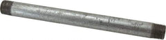 B&K Mueller - Schedule 40, 1/2 x 9" Galvanized Pipe Nipple - Threaded Steel - USA Tool & Supply