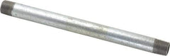 B&K Mueller - Schedule 40, 1/2 x 10" Galvanized Pipe Nipple - Threaded Steel - USA Tool & Supply